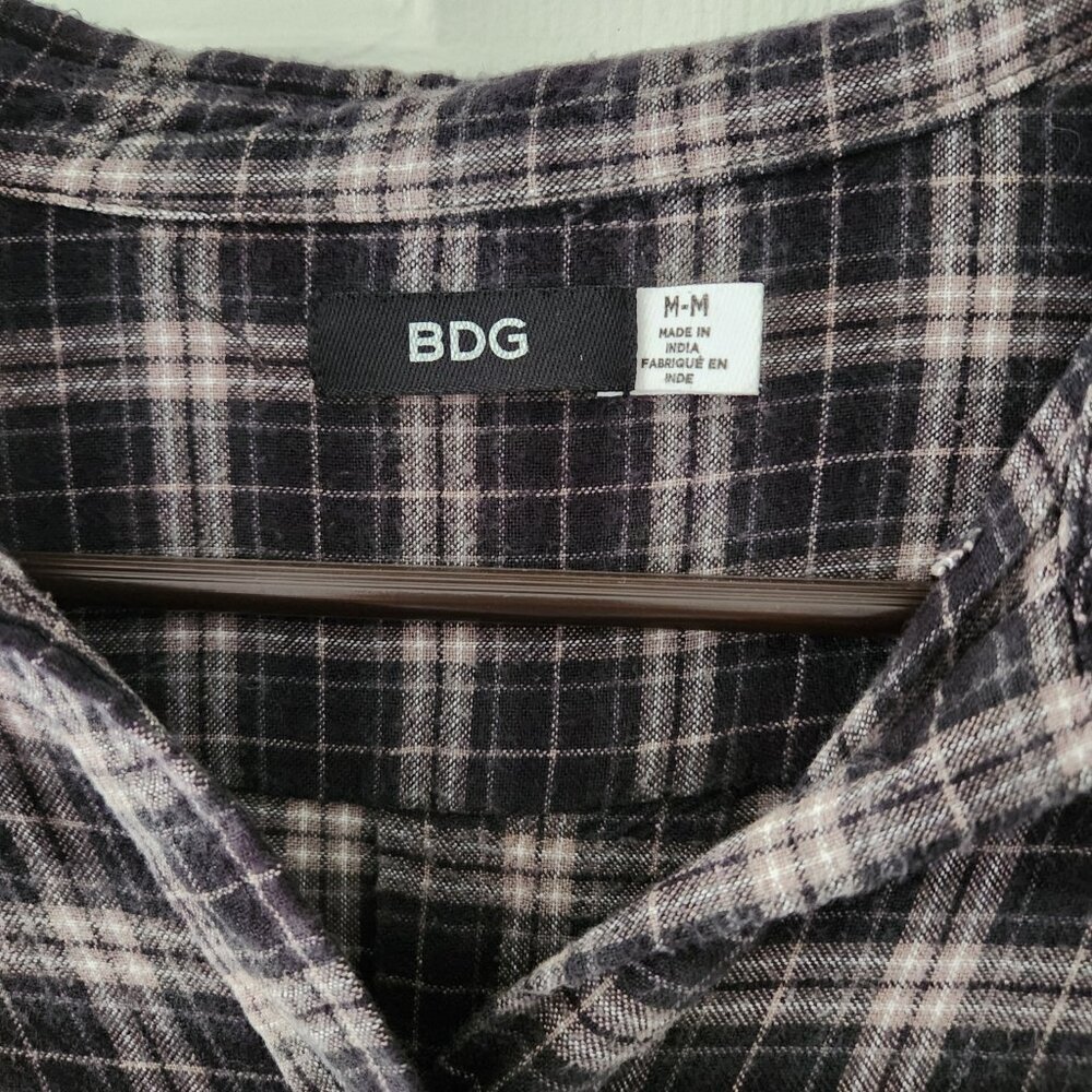BDG Urban Outfitters Black White Plaid Long Sleeve Shirt Dress - Size M - Picture 2 of 10